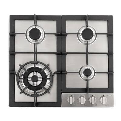 Cosmo 24 in. Gas Cooktop in Stainless Steel with 4 Sealed Burners - 24 in.