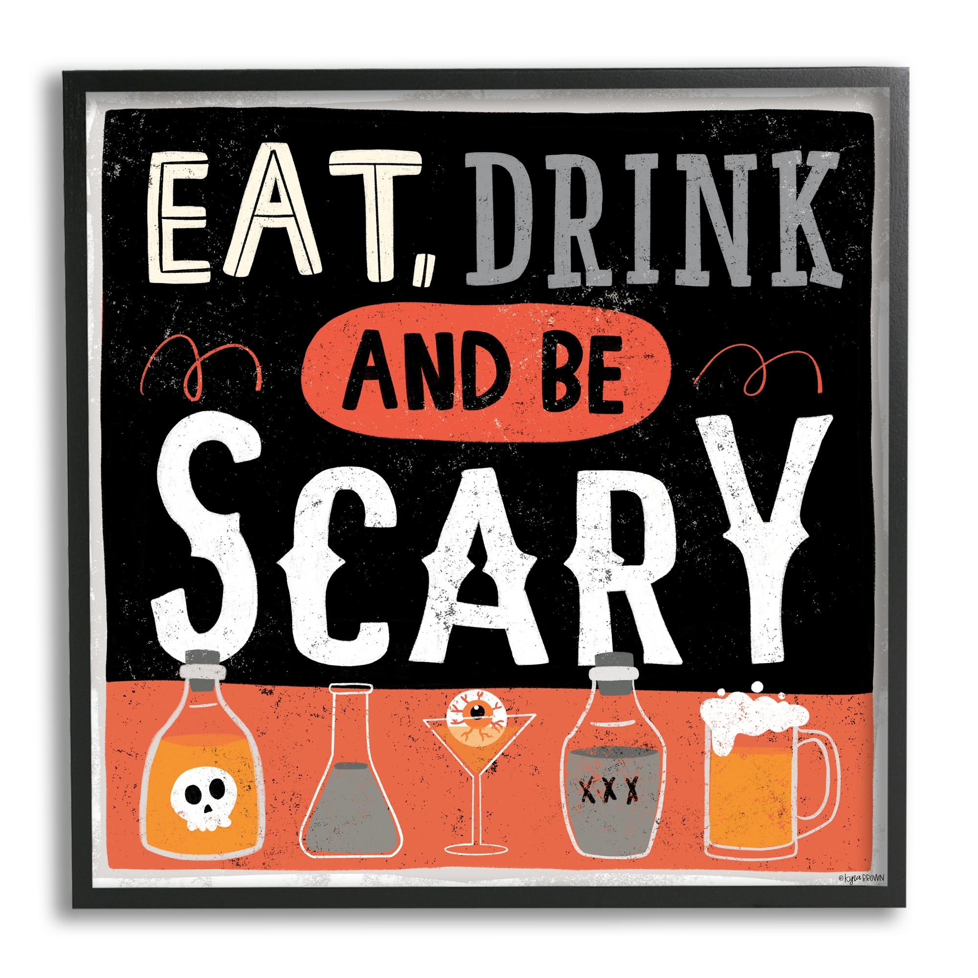 Stupell Eat Drink Be Scary Spooky Phrase Halloween Cocktails Framed Wall Art  Orange On Sale Bed Bath  Beyond 34848373