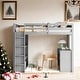 preview thumbnail 2 of 24, Space-Saving Design Full Size Loft Bed with Ladder, Shelves, and Desk, Muti-Functional Loft Bed