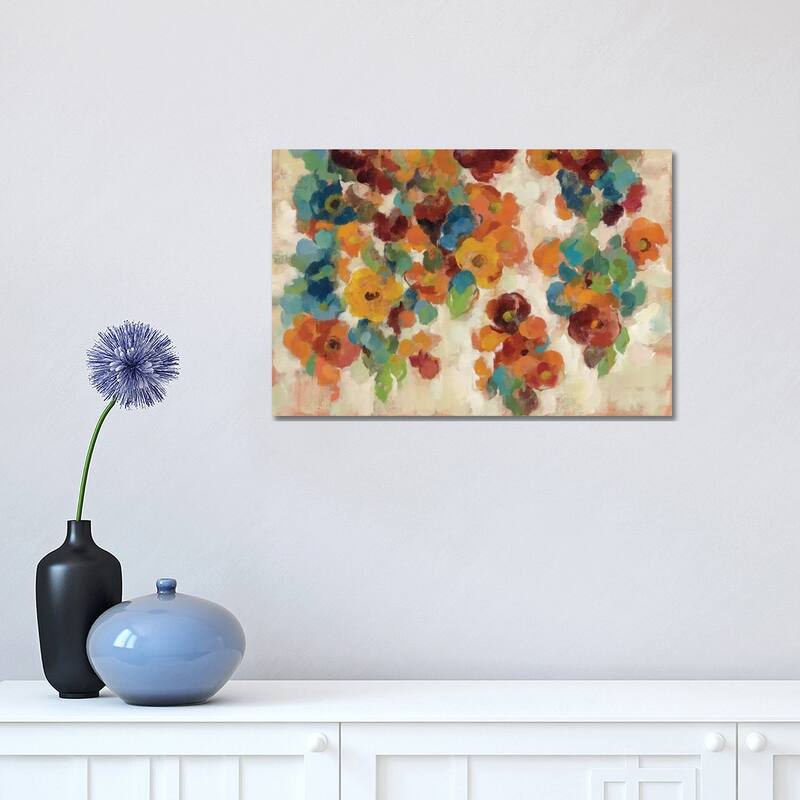 iCanvas "Spice And Turquoise Florals" by Silvia Vassileva Canvas Print - 12x18x1.5