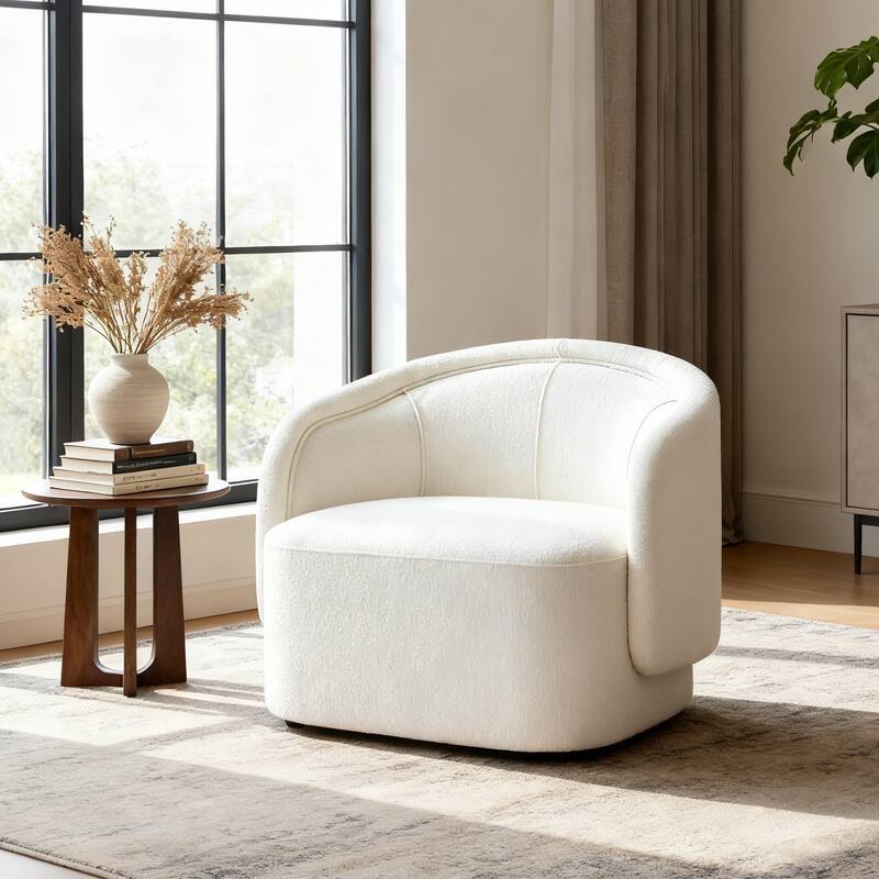 Scott Living - Modern Upholstered Accent Chair with Plush Integrated Cushion & Curved Ergonomic Design - 34.06"W