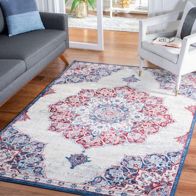 SAFAVIEH, Brentwood Annu Distressed Medallion Rug - 8' x 10'