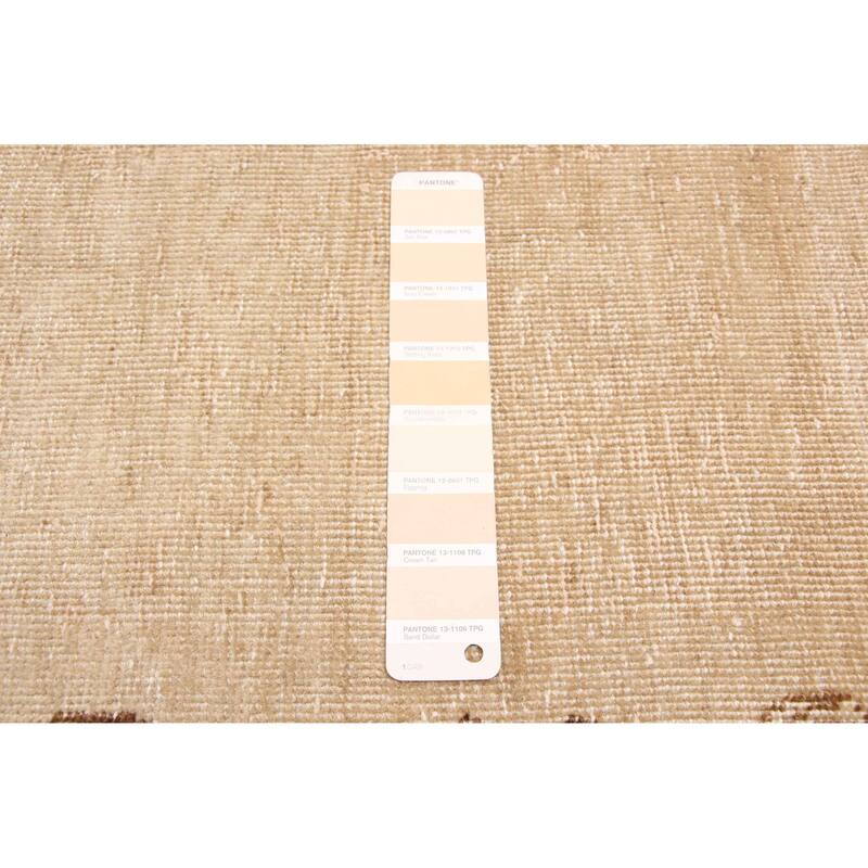 ECARPETGALLERY Hand-knotted Antalya Vintage Tan Wool Rug - 2'8 x 9'9