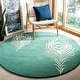 preview thumbnail 9 of 60, SAFAVIEH Handmade Soho Simi Peacock Feather N.Z. Wool Rug 6' Round - Teal/Ivory - Round