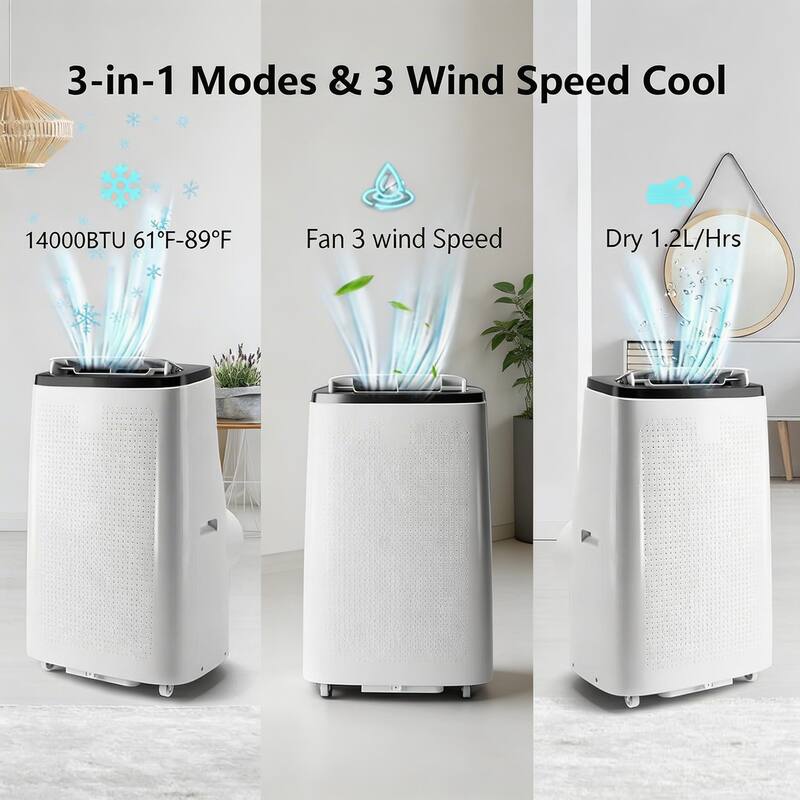 3-in-1 Air Conditioners, with Remote Control, 14000 BTU