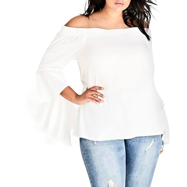 Shop City Chic Womens Plus Romantic Casual Top Off The Shoulder