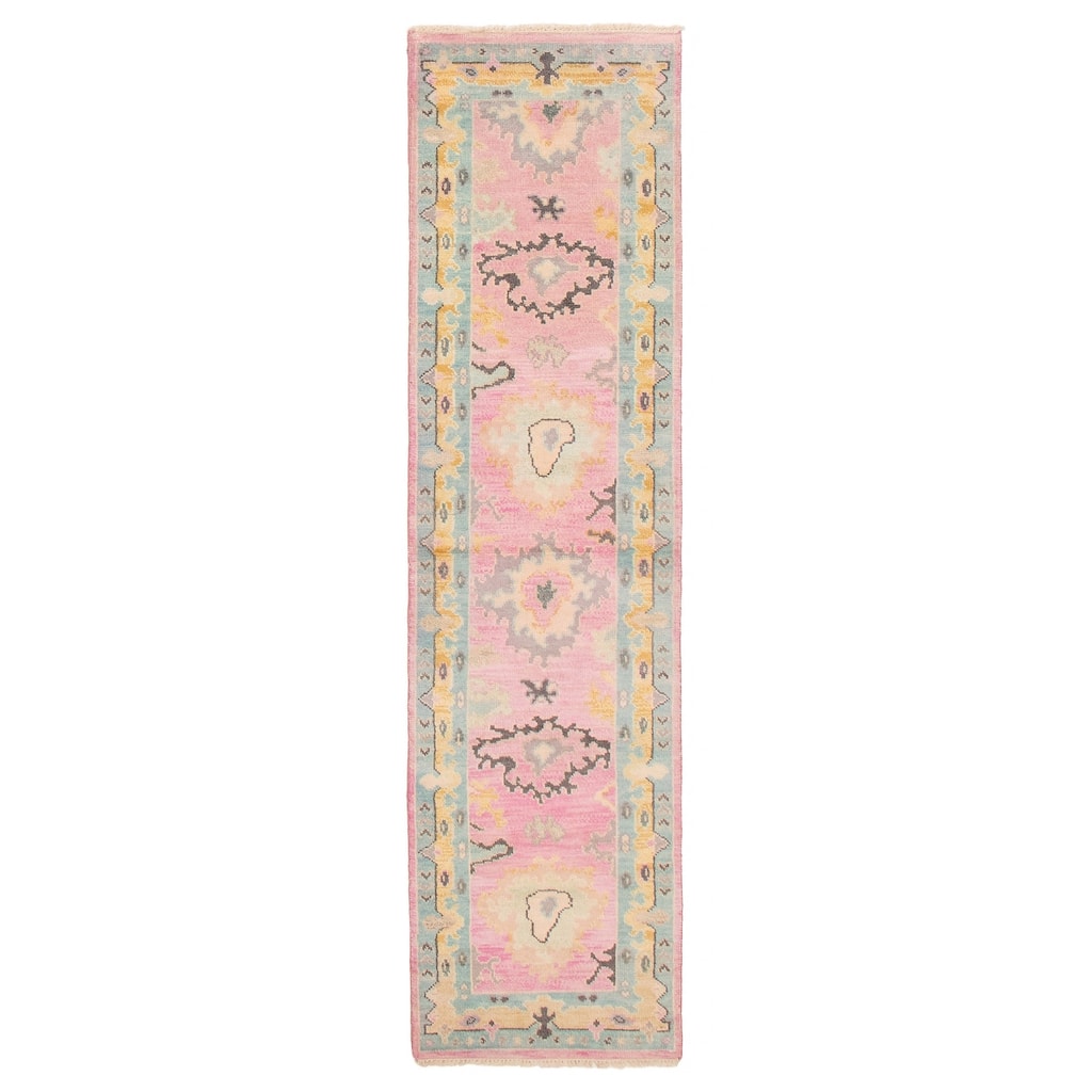 ECARPETGALLERY Hand-knotted Modern Oushak Violet Wool Rug - 2'6 x 9'8