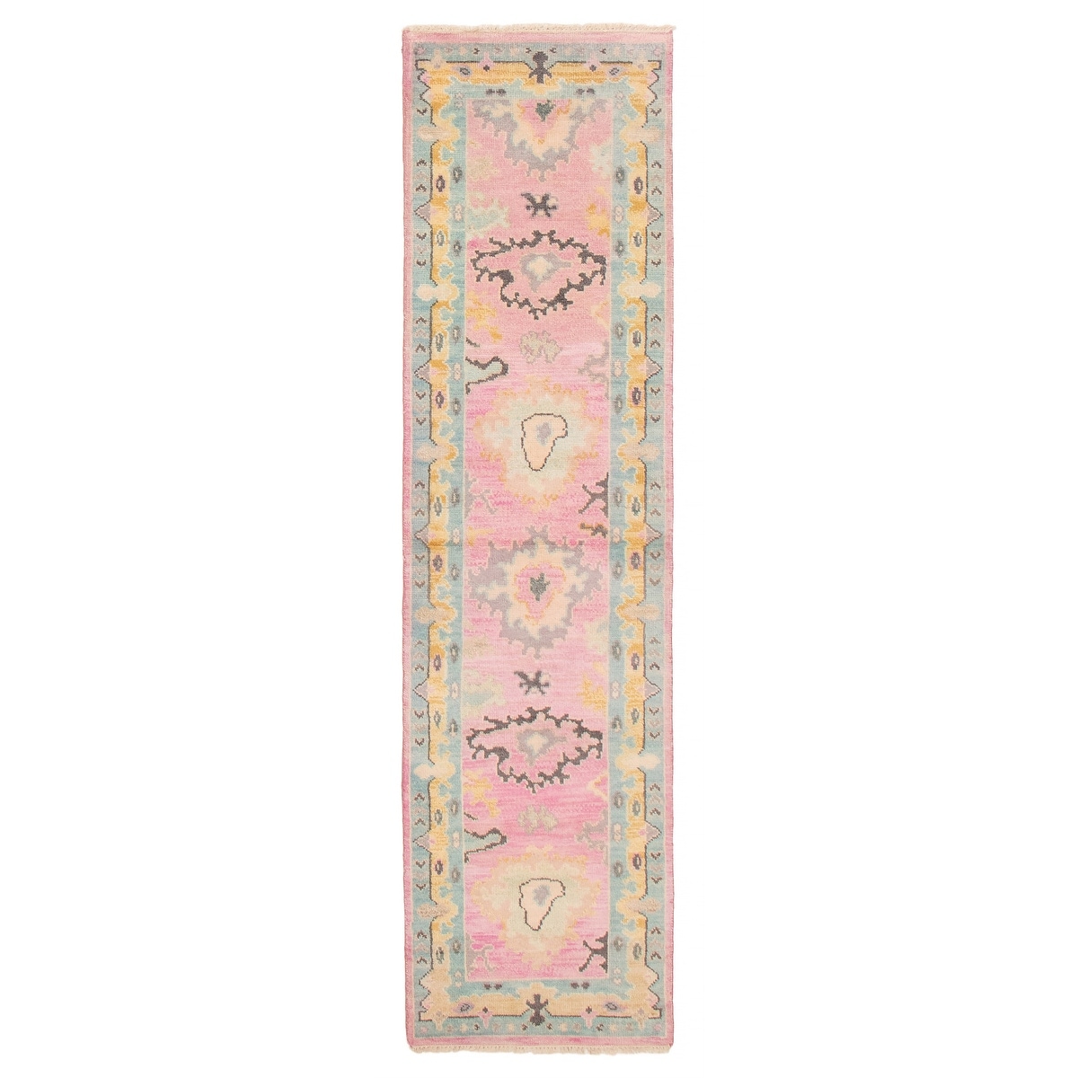 ECARPETGALLERY Hand-knotted Modern Oushak Violet Wool Rug - 2'6 x 9'8