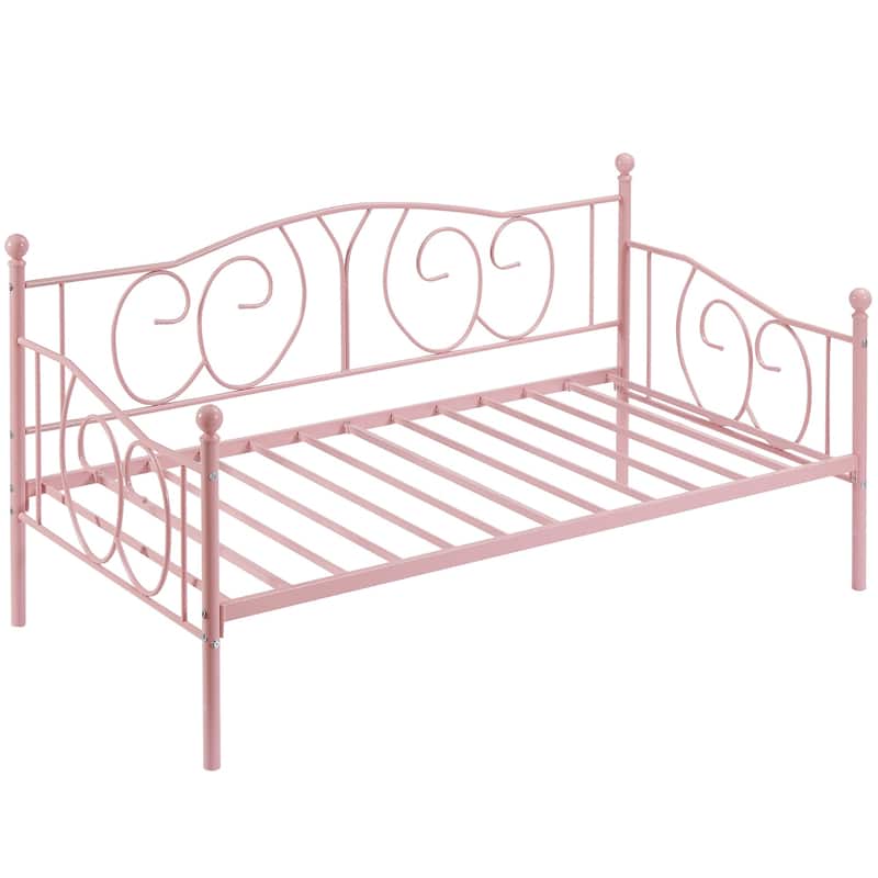 Javlergo Twin Metal Daybed Frame with Slats, Classic Mattress Foundation, No Box Spring Needed