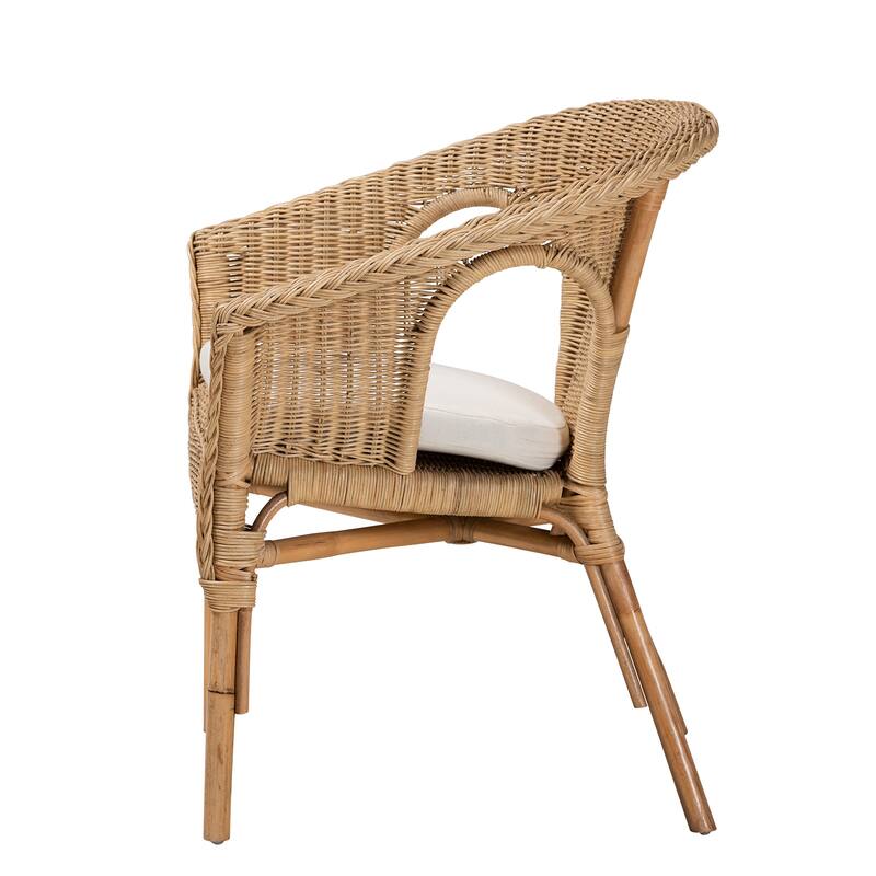 Abbey Modern Bohemian Natural Brown Antique Rattan Dining Chair