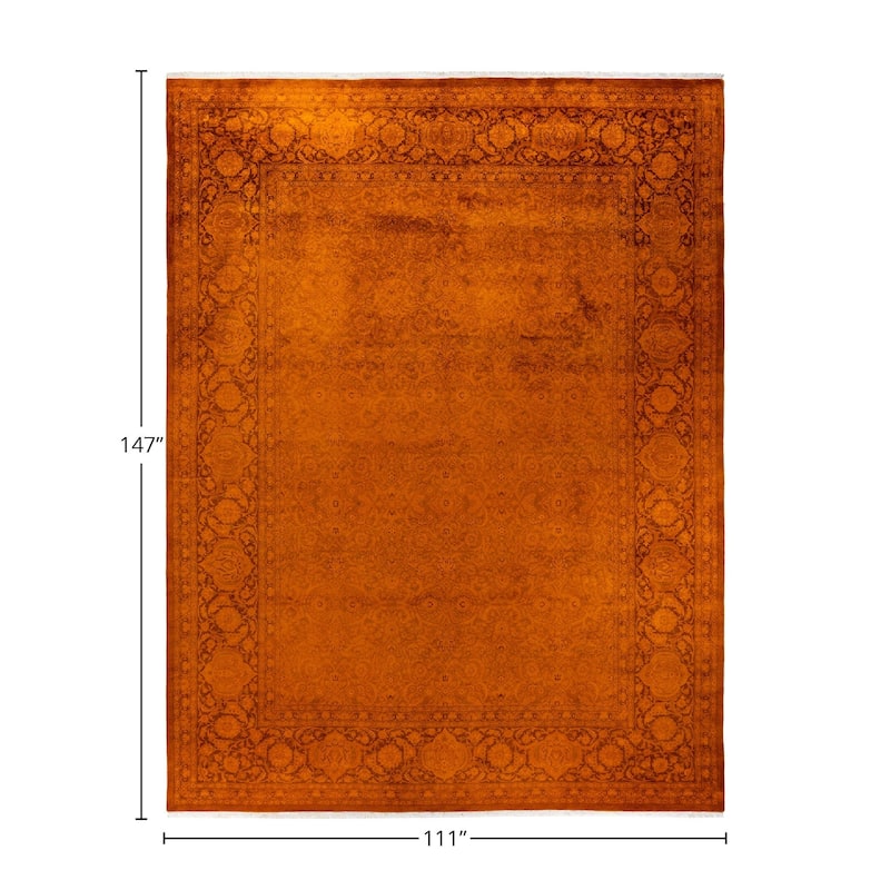 Fine Vibrance, One-of-a-Kind Hand-Knotted Area Rug - Gold, 9' 3" x 12' 3" - 9' 3" x 12' 3"