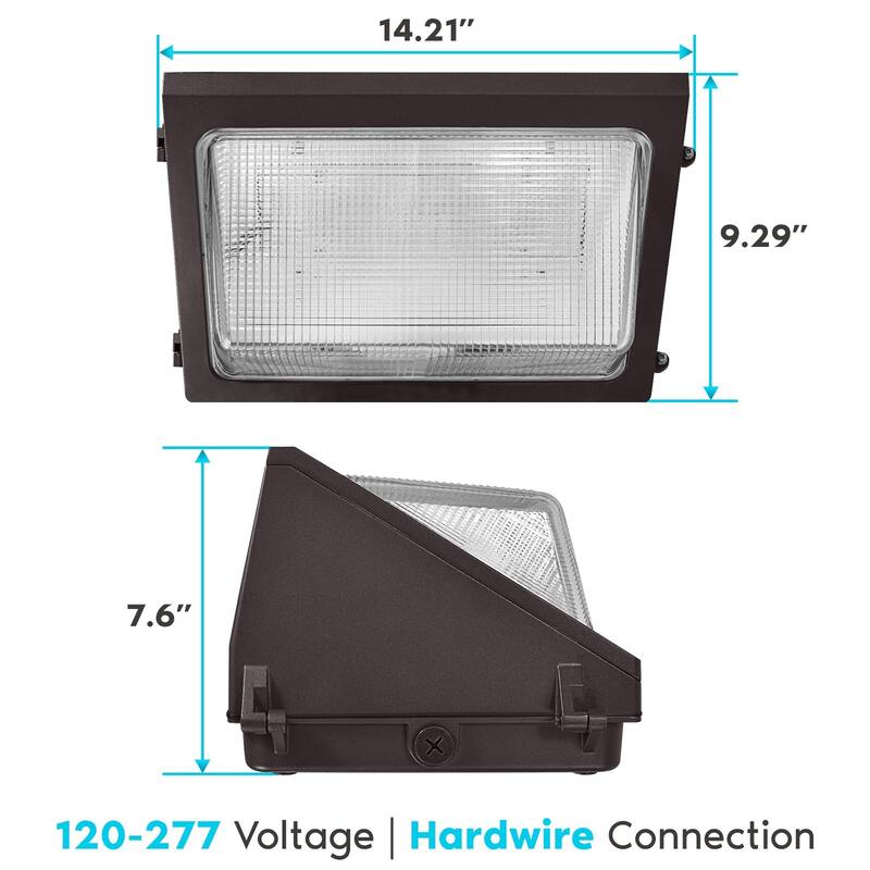 Luxrite LED Wall Pack Light Photocell Sensor 17500 Lumens 3 Color Select IP65 Waterproof Dusk to Dawn