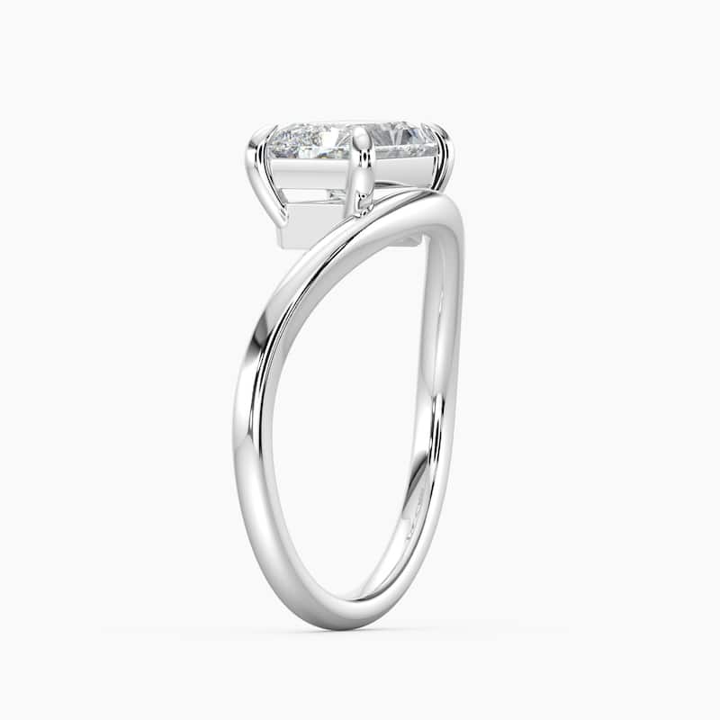 Auriya 14K Gold Lab Grown Diamond Radiant Cut Curved Solitaire Engagement Ring 1.00 - 5.00ct. tw. (F-G, VS)