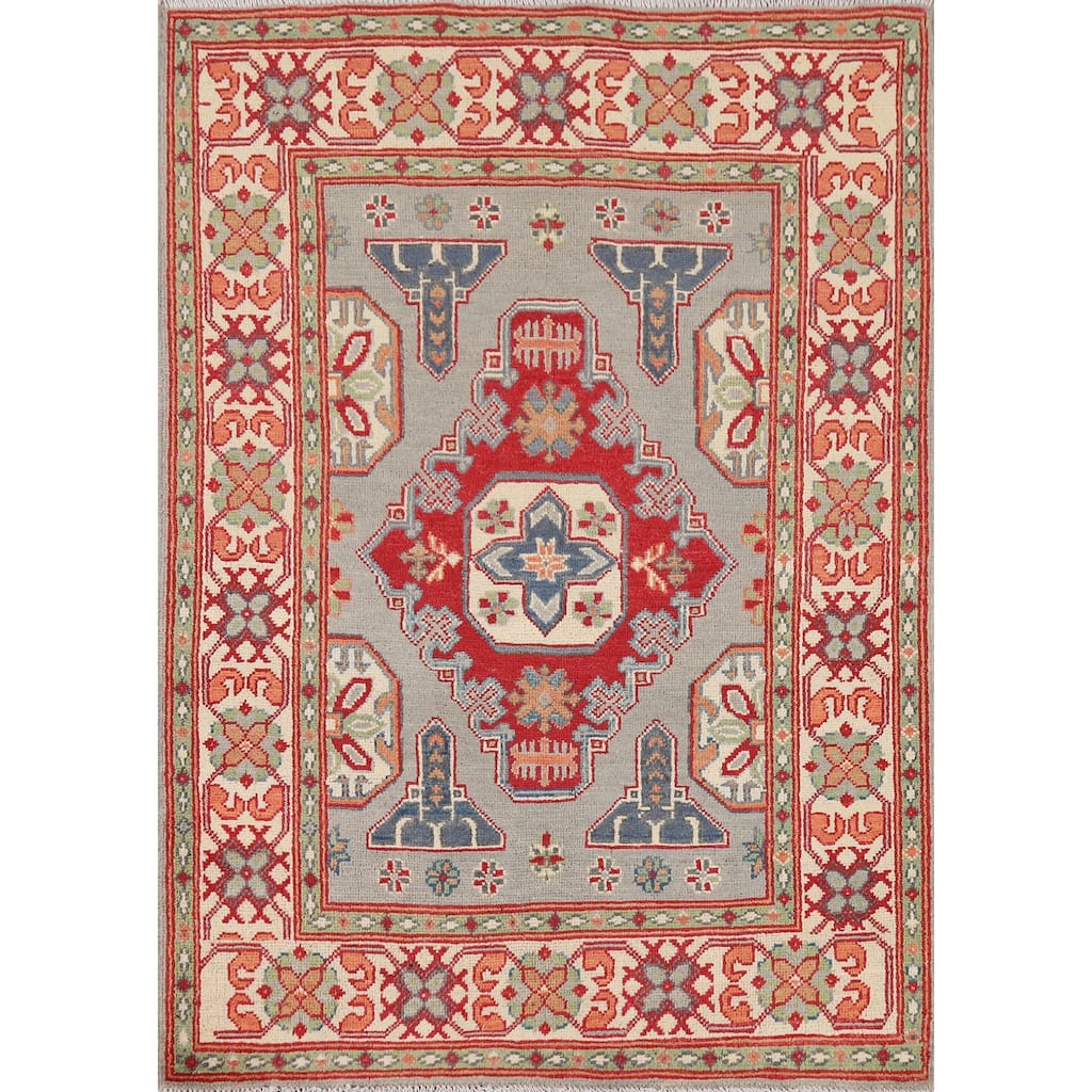 Kazak Foyer Rug Handmade Home Decor Wool Carpet - 3'5" x 4'9"