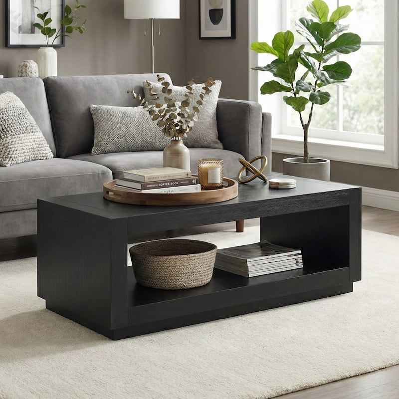 Furniture of America Gryel Modern 48-inch 1-Shelf Coffee Table - Black