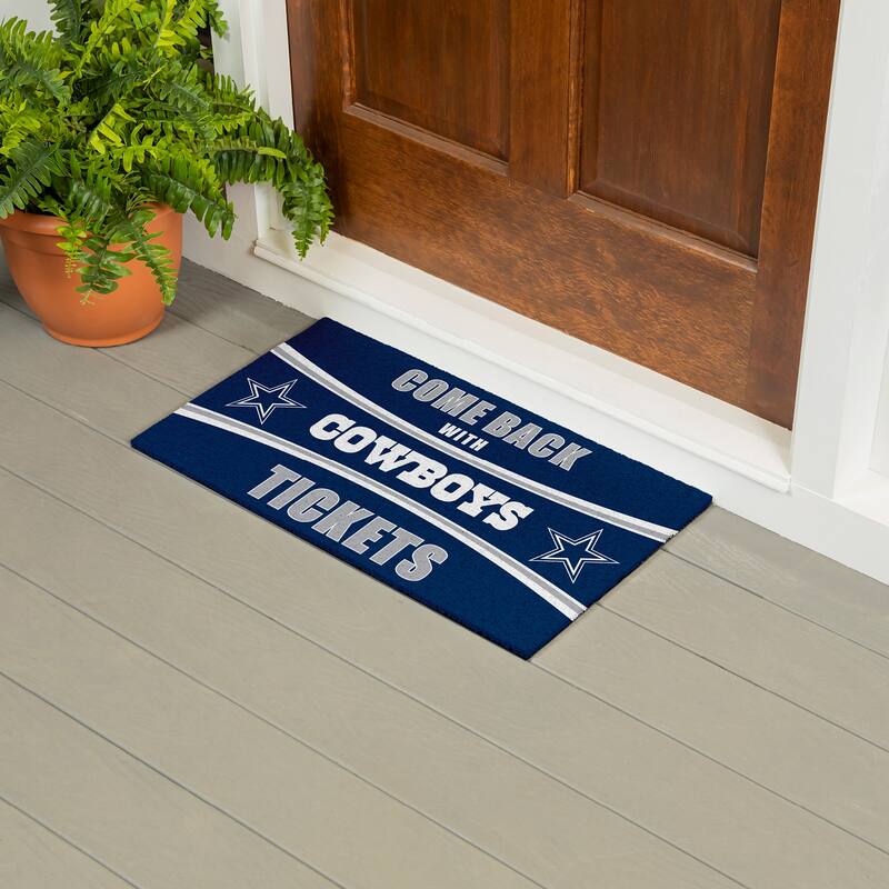 Dallas Cowboys 28 in. x 16 in. PVC "Come Back With Tickets" Trapper Door Mat