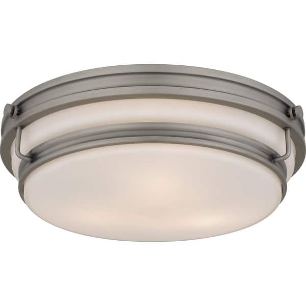 slide 2 of 7, Grafton 3-Light Antique Nickel Flush Mount