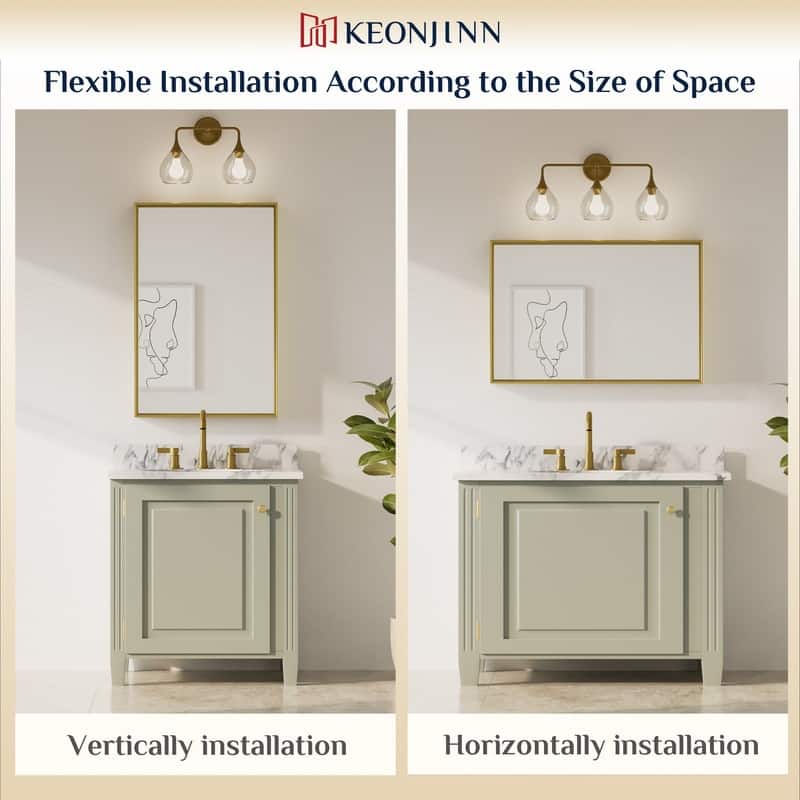 Keonjinn Aluminum Framed Wall Mount Bathroom Vanity Mirror