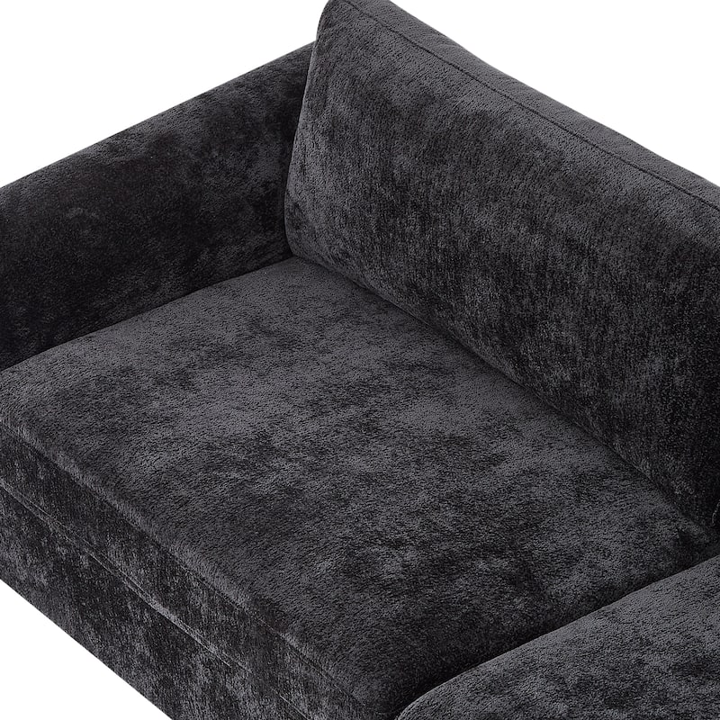 Christopher Knight Home - Hartly Modern Chenille Upholstered 3-Seater Sofa with Solid Wood Legs