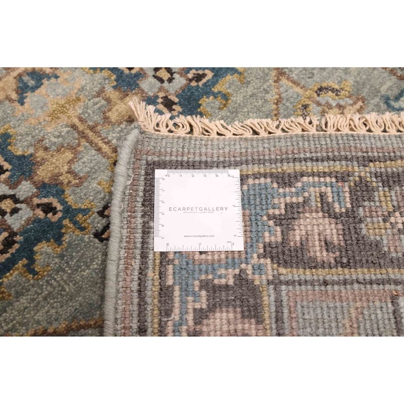 ECARPETGALLERY Hand-knotted Finest Agra Jaipur Teal Wool Rug - 2'6 x 7'11