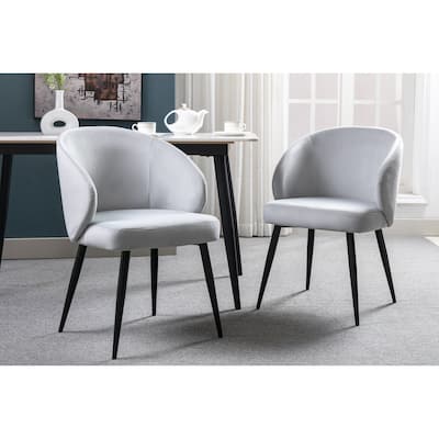 Porthos Home Abel Dining Chairs Armchairs Set of 2, Velvet, Steel Legs