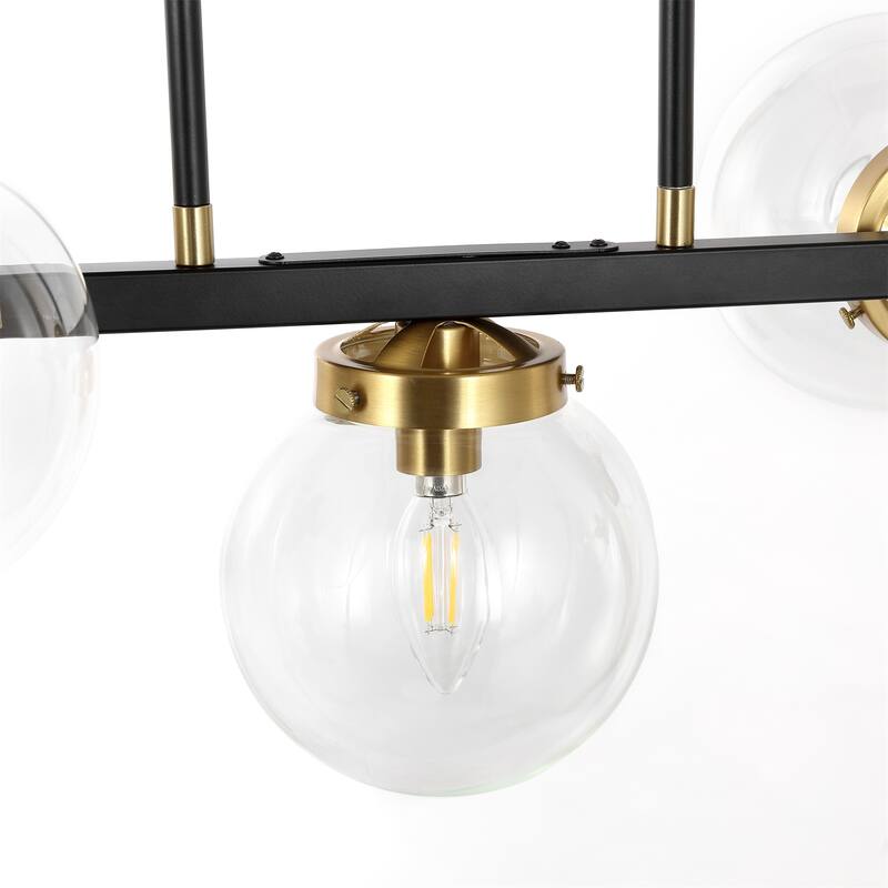 GetLedel 5-Light Kitchen Island Linear Pendant with Glass Globe Shades