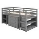 preview thumbnail 2 of 20, Merax Twin Low Loft Bed with Desk and Cabinet