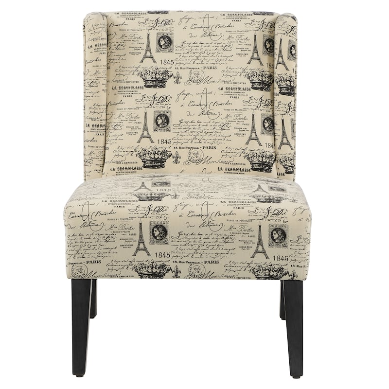 HOMCOM Upholstered Armless Accent Chair, Leisure Side Chair with Wingback