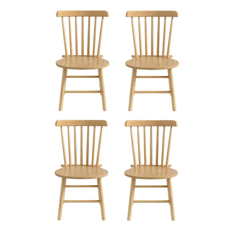 Dining Chairs Set of 4 Wood Spindle Back Kitchen Room Chairs - Set of 2 - Natural - Dining Height