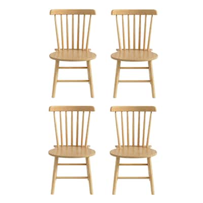 Dining Chairs Set of 4 Wood Spindle Back Kitchen Room Chairs