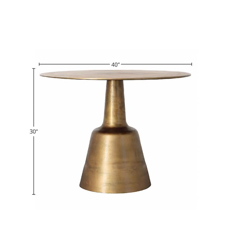 Galena 40" Wide Cast Aluminum Dining Table, Gold