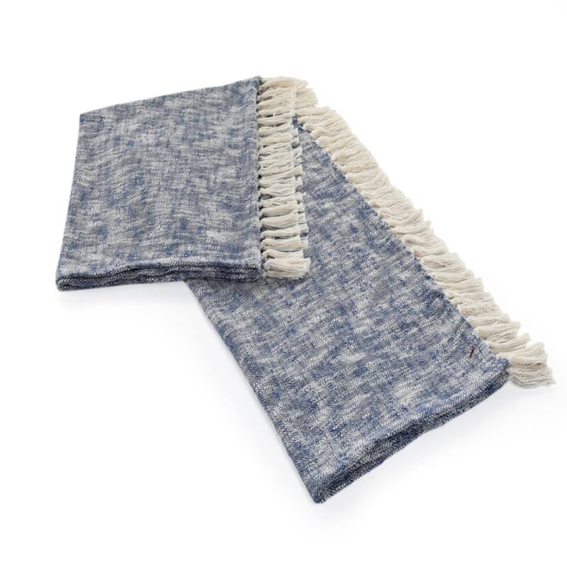 Sevita Boho Chambray Standard Size Throw Blanket with Fringe