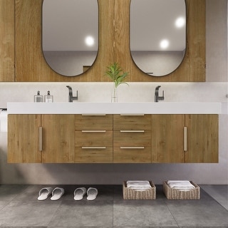 Noble 72" Floating Vanity with Reinforced Acrylic Double Sink