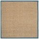 preview thumbnail 27 of 169, SAFAVIEH Natural Fiber Marina Basketweave Seagrass Rug 4' x 4' Square - Natural/Navy