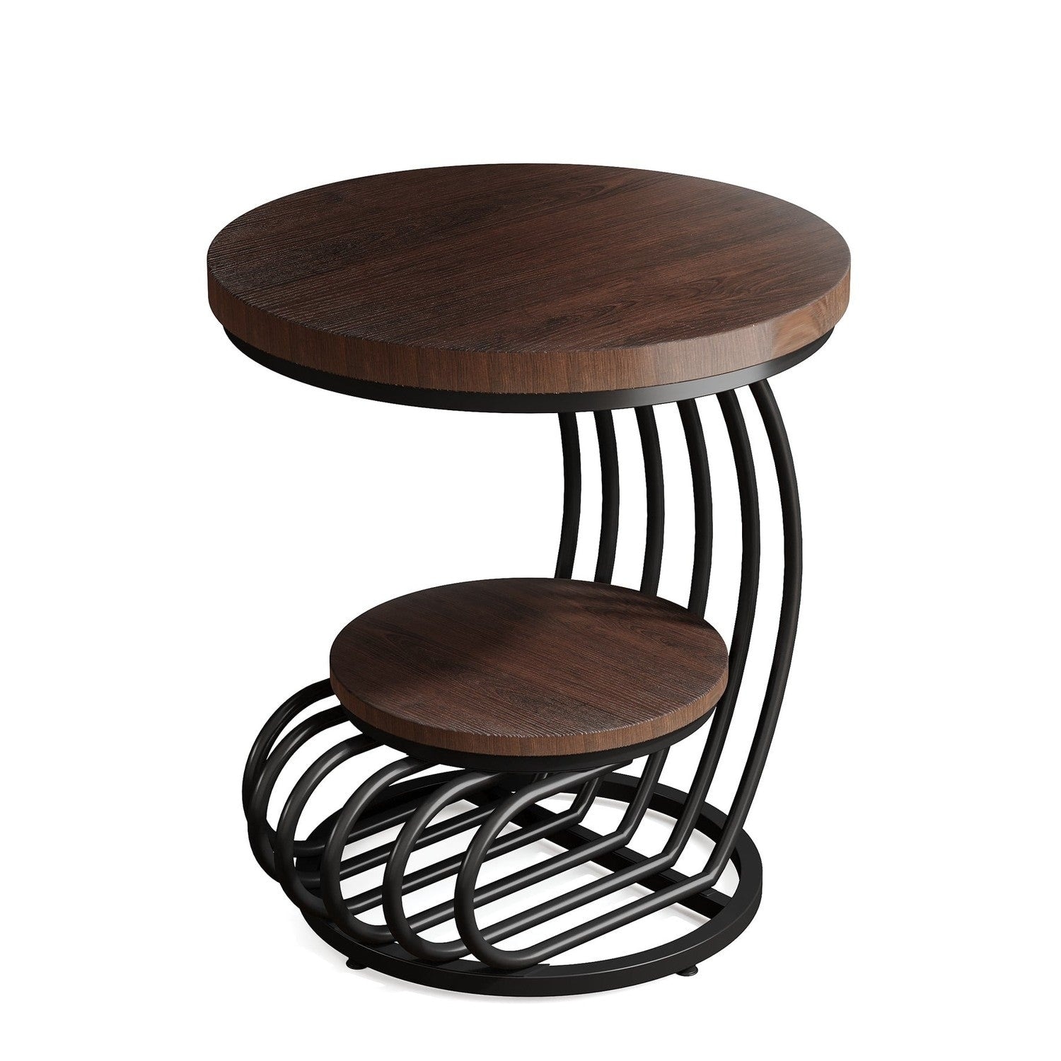 Tribesigns Antique 2-Tier Wood End Table with Storage Shelf