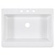 preview thumbnail 3 of 7, Parker Crisp White Fireclay 34" Single Bowl Quick-Fit Drop-in Farmhouse Apron Front Traditional-Style Kitchen Sink and Drain