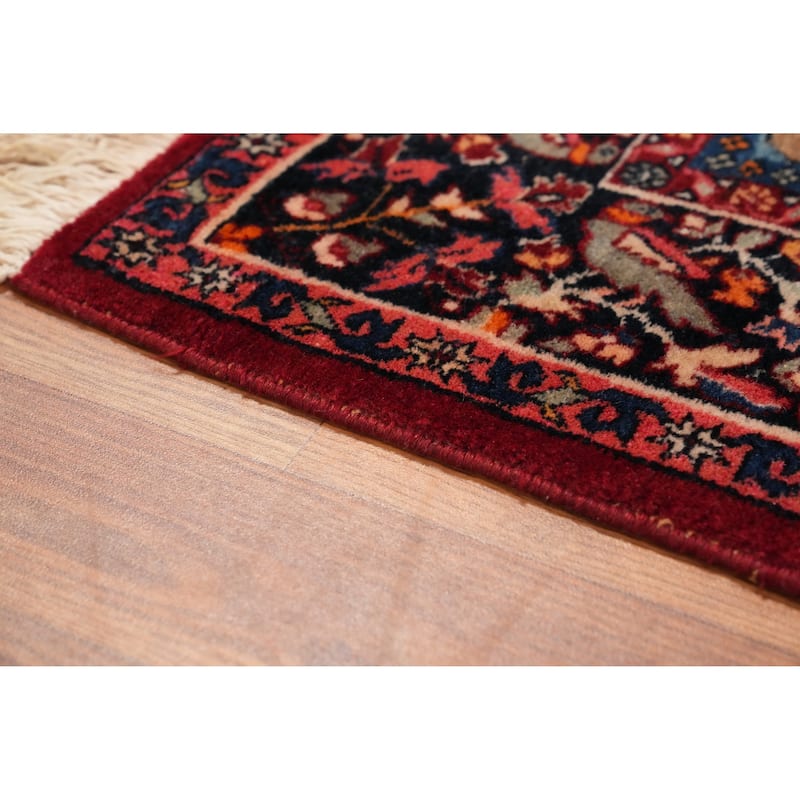 Hand Knotted Oriental 100% Wool Carpet Traditional Floral Red Kashan Area Rug - 6' 10'' X 4' 6''