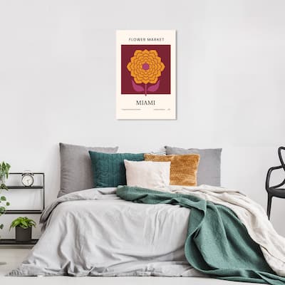 Wynwood Studio Canvas Advertising Flower Market Miami Orange and Light Orange Modern & Contemporary Wall Art Canvas Print