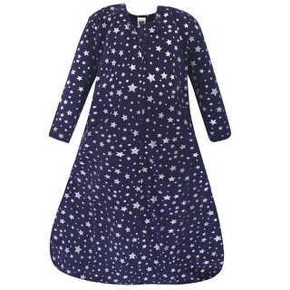 Hudson Baby Infant Long Sleeve Cotton Jersey Sleeping Bag, Navy Stars