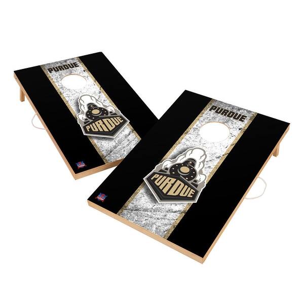 slide 2 of 6, Vintage Purdue University Boilermakers 2x4 Tailgate Cornhole Boards Include Carrying Case