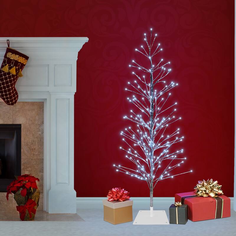 Alpine Corporation 60"H Indoor/Outdoor Artificial Christmas Tree with LED Lights