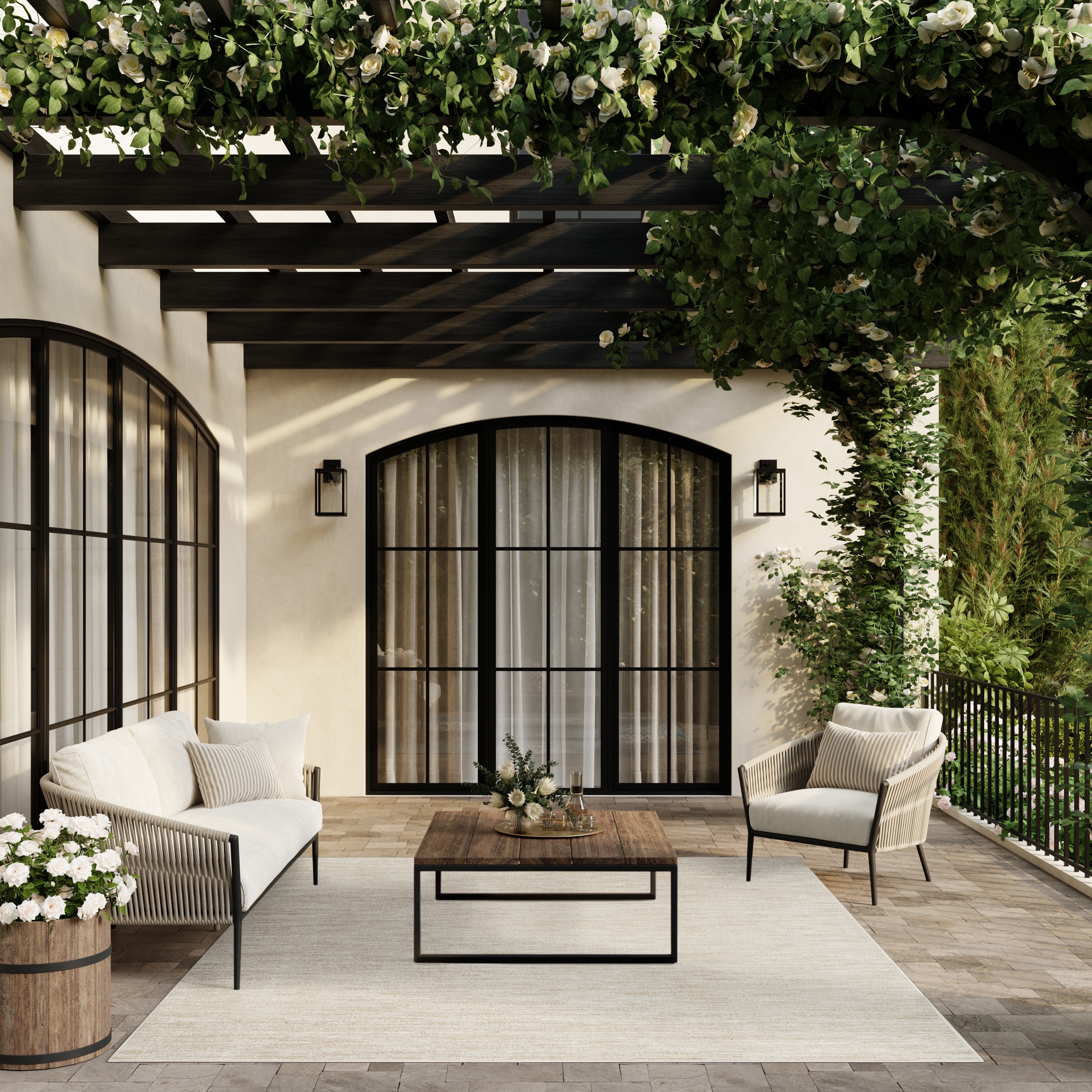 Nourison Essentials Solid Contemporary Indoor/Outdoor Area Rug