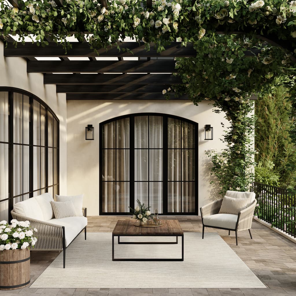 Nourison Essentials Solid Contemporary Indoor/Outdoor Area Rug