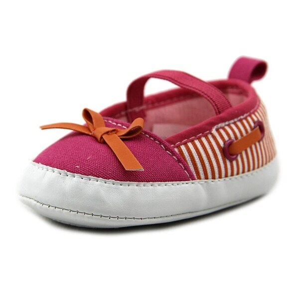 Luvable Friends 11636 Infant Round Toe Canvas Pink Slipper
