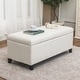 preview thumbnail 1 of 33, Adeco Velvet Storage Ottoman Bench Rectangular Footstool Lift Top Beige