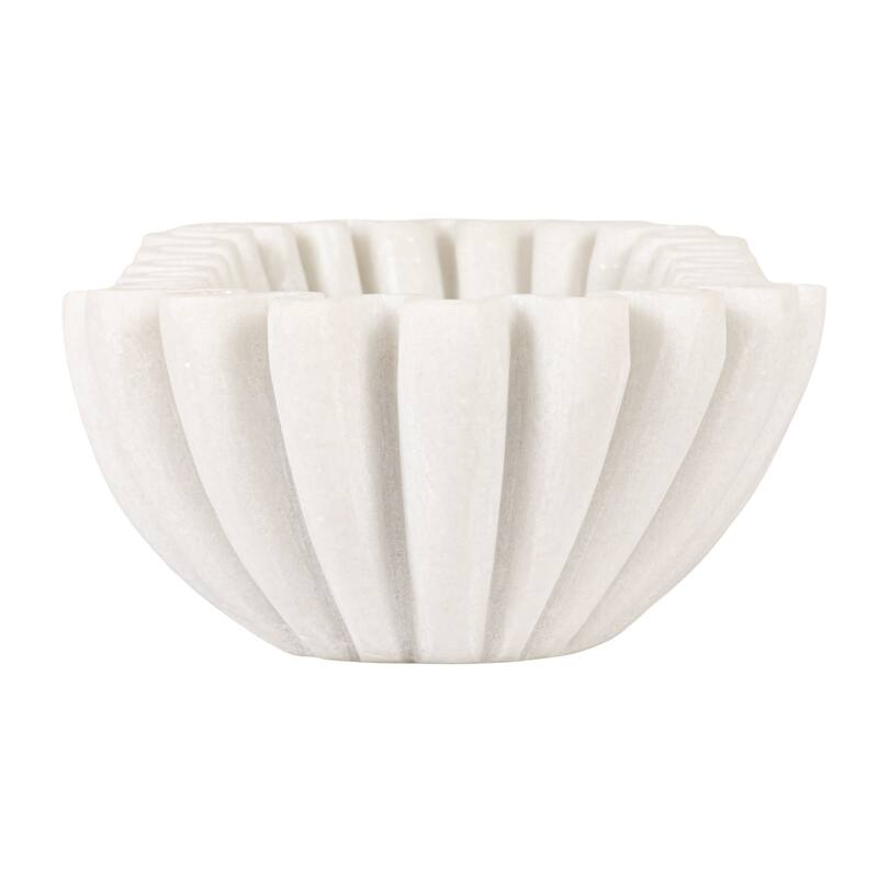 Marble Ruffle Bowl - 14.0"L x 6.0"W x 3.0"H