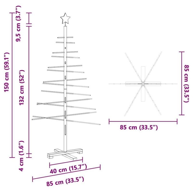 vidaXL Wooden Christmas Tree with Stand Brown bamboo