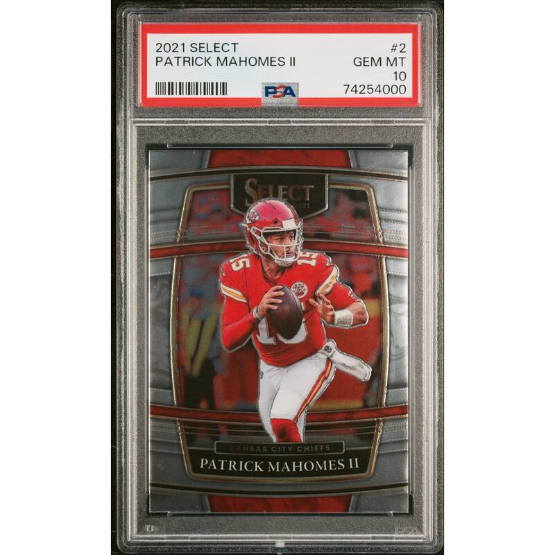 Patrick Mahomes 2021 Panini Select Football Card #2 Graded PSA 10 - 8'6" x 11'6"