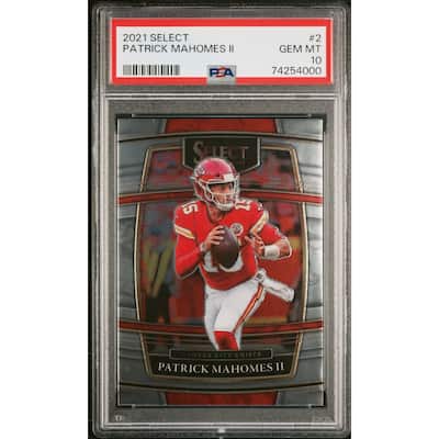 Patrick Mahomes 2021 Panini Select Football Card #2 Graded PSA 10 - 8'6" x 11'6"