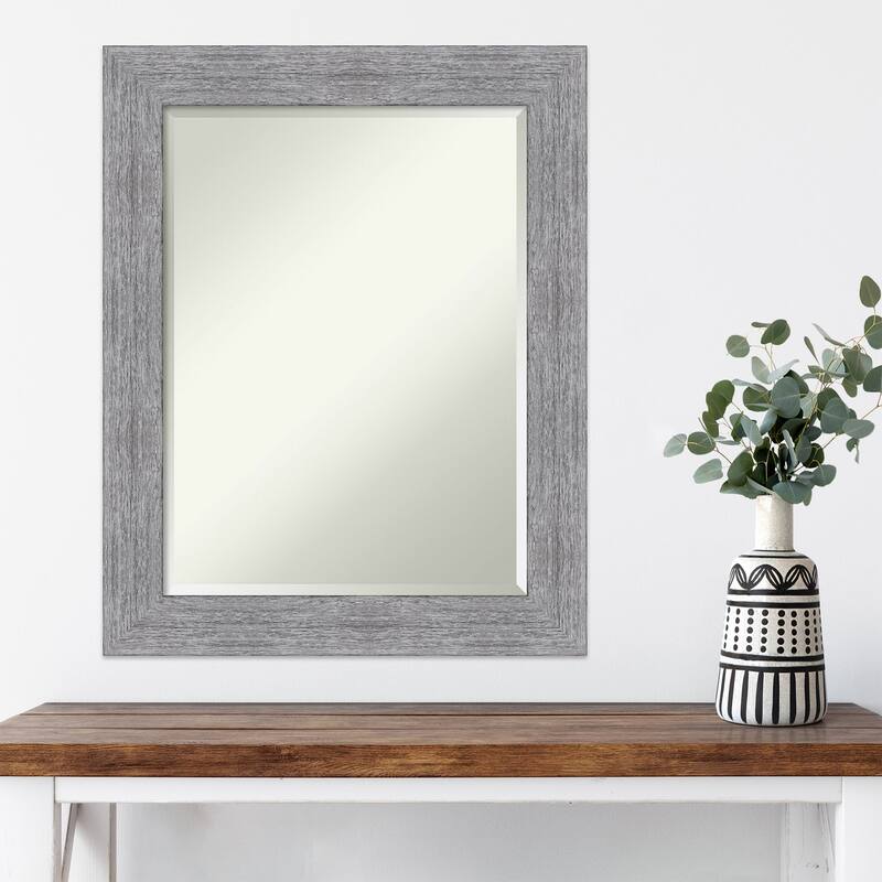 Beveled Wall Mirror - Bark Rustic Char Frame